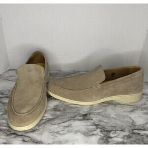 Amberjack The Loafer Men's Italian Suede Slip On Loafers Shoes Tundra Tan 12